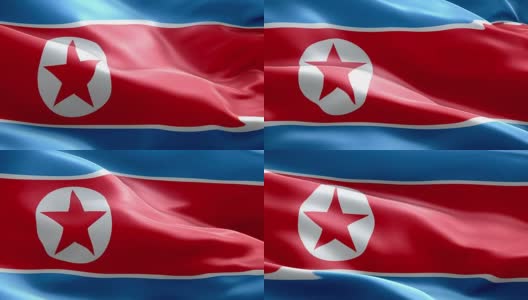 国旗北朝鲜波浪图案可循环元素高清在线视频素材下载