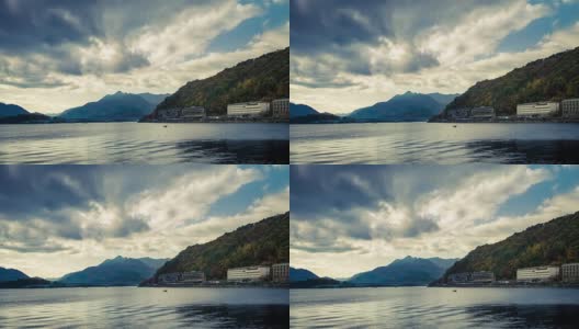 4K时光流逝:日本山梨县川口湖。高清在线视频素材下载
