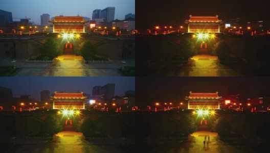 西安城墙南门高清在线视频素材下载