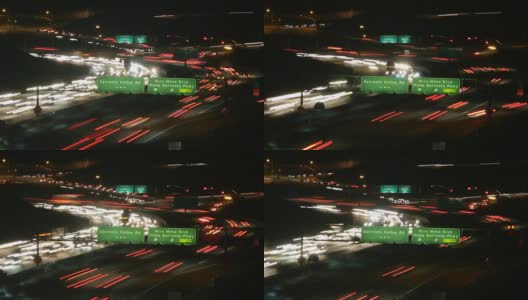 时间流逝的交通在夜间高清在线视频素材下载