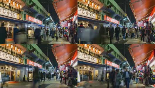 时间流逝:日本东京的美代子购物街。高清在线视频素材下载