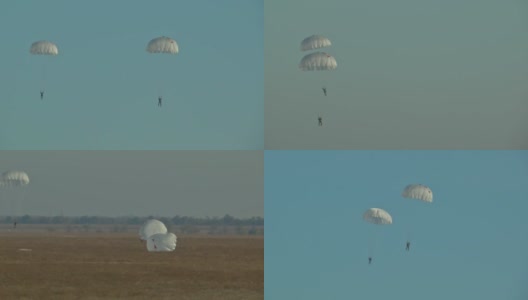 两名伞兵降落高清在线视频素材下载