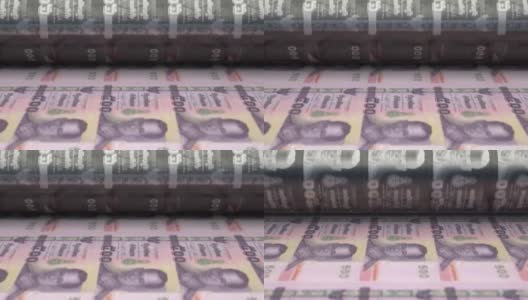 泰铢纸币印刷高清在线视频素材下载
