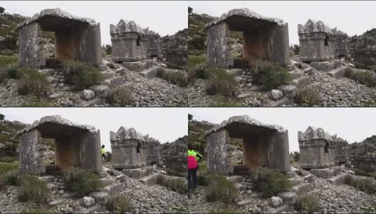 土耳其Fethiye的Sidyma古城。高清在线视频素材下载