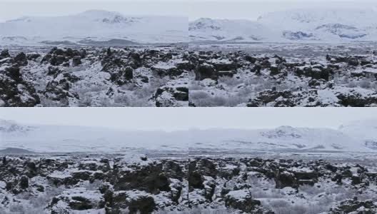 冰岛Dimmuborgir Lake Myvatn冬季景观高清在线视频素材下载