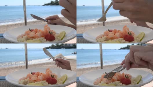 海滩豪华午餐高清在线视频素材下载