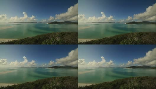 惠特日群岛山丘湾的景色高清在线视频素材下载