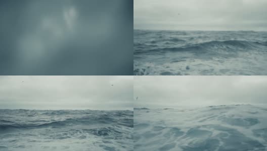 在波涛汹涌的大海上，从船上观看大海的波涛高清在线视频素材下载