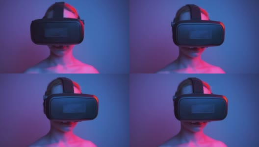 女人在虚拟现实眼镜metaverse宇宙,未来虚拟现实环境非功能性测试高清在线视频素材下载