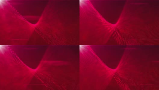 摘要运动背景动画与流动的红色分形光波发光的红色光粒子和镜头耀斑。浅景深散景。高清在线视频素材下载