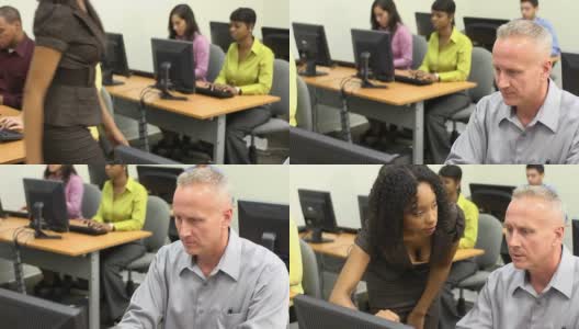 成年白人男性学生与指导老师高清在线视频素材下载