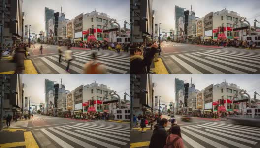 4K延时:东京原宿行人拥挤过马路高清在线视频素材下载