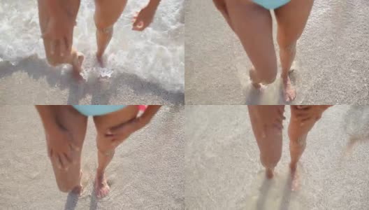 她皮肤上的沙子高清在线视频素材下载
