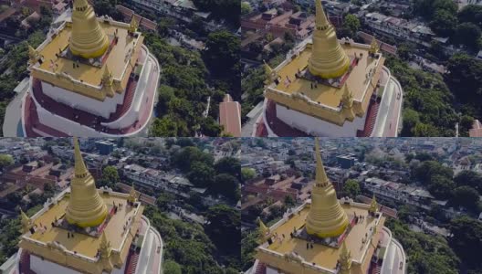 曼谷金山寺鸟瞰图高清在线视频素材下载