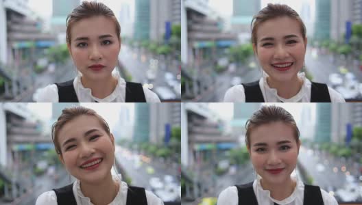 欧亚，美丽的亚洲女人，表现出多种表情高清在线视频素材下载