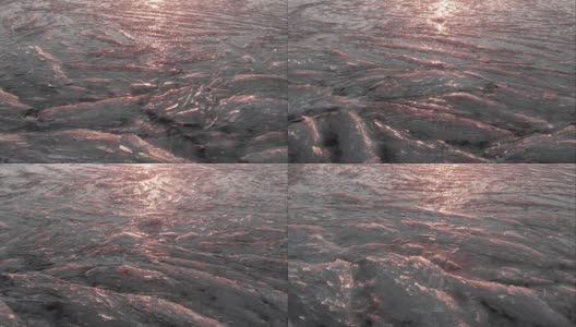 日落时冰冻的山湖的延时拍摄高清在线视频素材下载