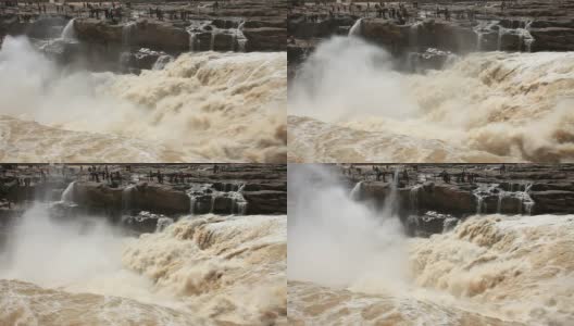 Hukou Waterfall on the Yellow River高清在线视频素材下载