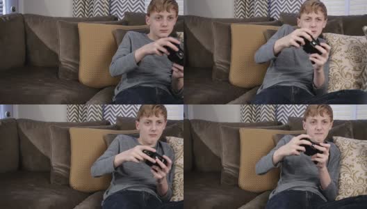 沮丧的玩家的男孩高清在线视频素材下载