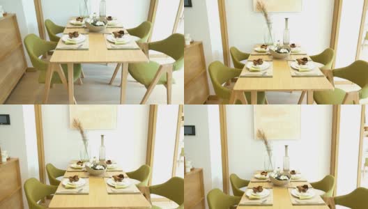 现代餐厅优雅的餐桌高清在线视频素材下载