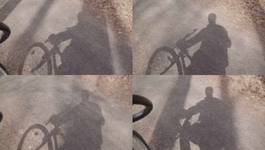 慢镜头:自行车影子高清在线视频素材下载