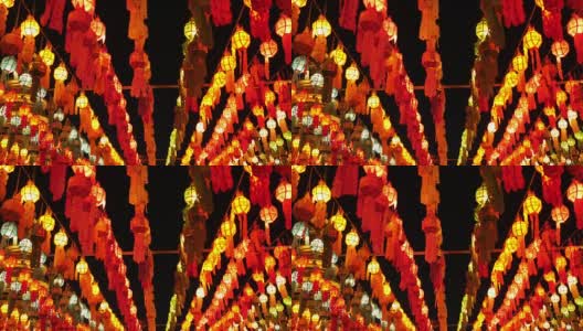 泰国哈旁猜佛寺的五彩灯饰高清在线视频素材下载