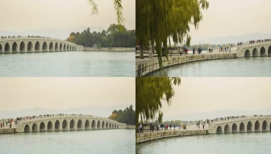 拍摄时间:在北京颐和园的桥上高清在线视频素材下载