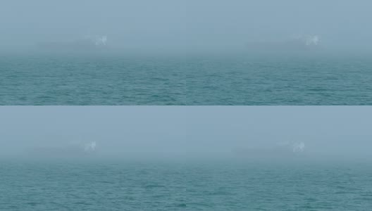 货船被浓雾遮住了高清在线视频素材下载