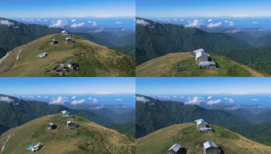 用无人机拍摄《Artvin Güloğlu Plateau》的4K航拍镜头。高清在线视频素材下载