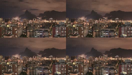 里约热内卢的伊帕内玛夜间延时摄影高清在线视频素材下载