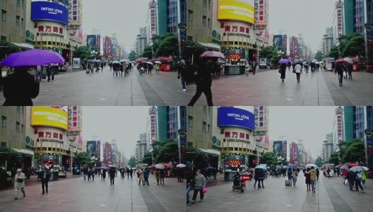 中国上海，人们漫步在南京路购物街上高清在线视频素材下载
