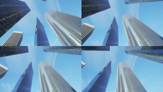 蓝天下的现代办公大楼高清在线视频素材下载