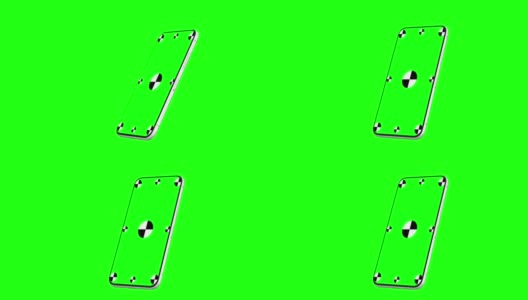 移动智能手机模型的动画。智能手机绿色屏幕的色度键背景为绿色。计算机生成图像。简单的可定制的。高清在线视频素材下载
