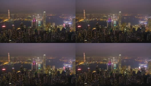 暮色中的香港城市景观高清在线视频素材下载