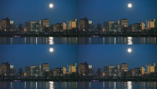 波士顿的满月高清在线视频素材下载