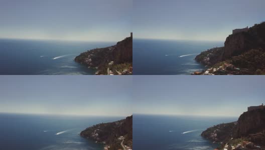 阿马尔菲海岸和索伦托半岛的无人机鸟瞰图高清在线视频素材下载
