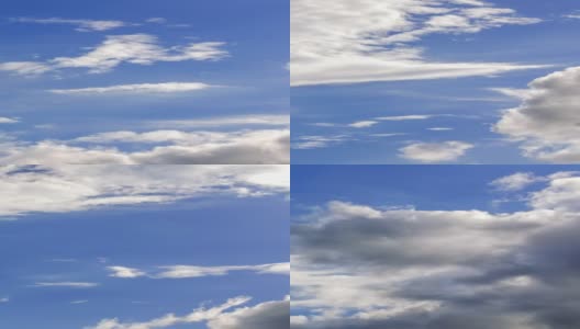 深蓝色的天空和戏剧性的云运动-时间流逝高清在线视频素材下载
