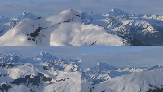 空中拍摄的雪山，阿拉斯加高清在线视频素材下载