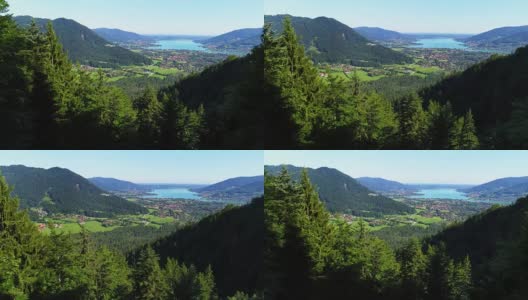 从南部观看巴伐利亚的泰根湖高清在线视频素材下载
