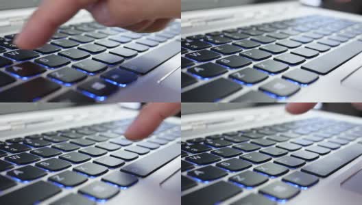 人们在微软商店的键盘上输入windows单词的动作高清在线视频素材下载