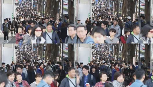 东京原宿表目三道街人潮涌动高清在线视频素材下载