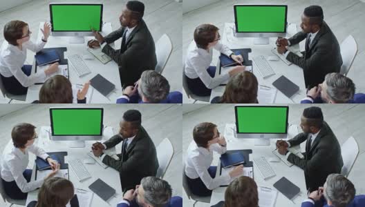 专业团队通过视频电话讨论协议高清在线视频素材下载