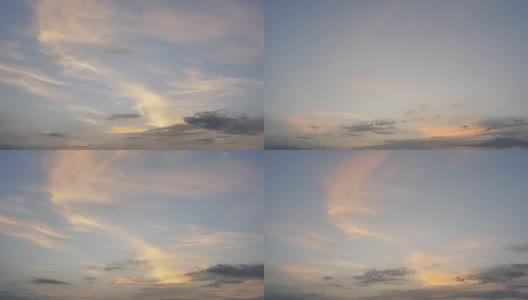日落时，绚丽多彩的天空和云彩的时间流逝高清在线视频素材下载
