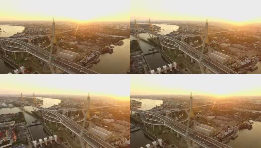 泰国曼谷普密蓬大桥高清在线视频素材下载
