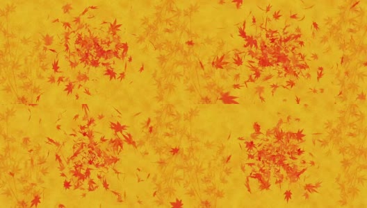秋叶落在金色的背景上，枫叶，环闪动画，高清在线视频素材下载
