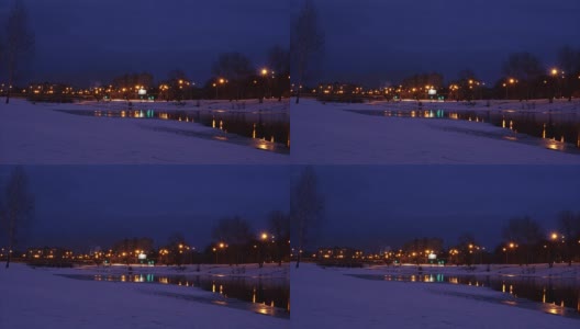 时光流逝，城市的夜景，车灯的痕迹。高清在线视频素材下载