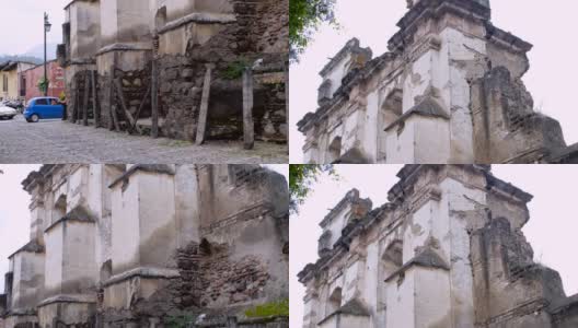 危地马拉安提瓜一座古老教堂的废墟高清在线视频素材下载
