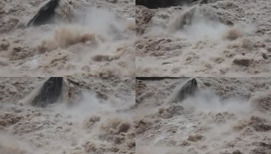 中国山谷中湍急的河水高清在线视频素材下载
