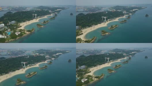 新加坡圣淘沙岛的航拍镜头高清在线视频素材下载