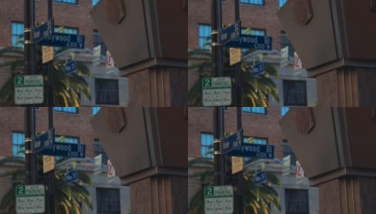 好莱坞大道和藤街标志高清在线视频素材下载