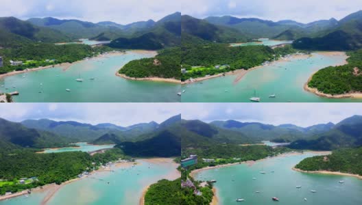 香港大潭港无人机拍摄高清在线视频素材下载